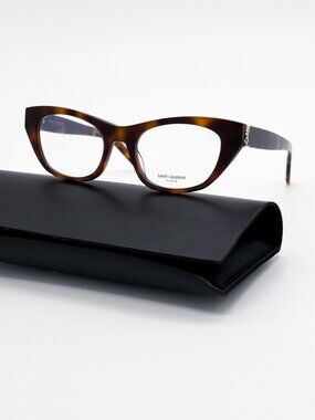 Saint Laurent SLM132 006 Square Eyeglasses – Havana 55mm SAINT LAURENT SL M132 006 Havana Medium Women main image 4